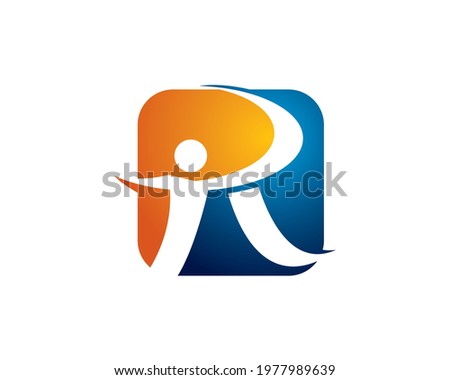 I R P with people initial icon logo	