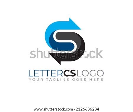 initial letter C S recycle proccess logo	