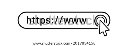 Browser Address Bar with HTTPS Protocol Sign. Search Form Templates for Mobile and Websites.
