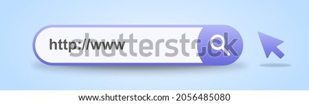 Address and navigation bar icon. business concept search www http pictogram. 3d concept illustration.