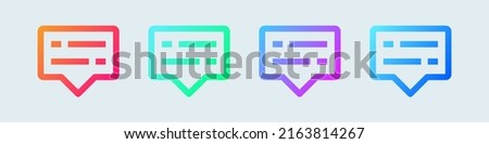 Subtitle vector icon in gradient colors. Vector illustration.