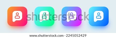 User solid icon in square gradient colors. Avatar signs vector illustration.
