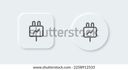 Connect line icon in neomorphic design style. Connection signs vector illustration.
