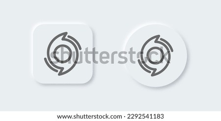 Hurricane line icon in neomorphic design style. Storm signs vector illustration.