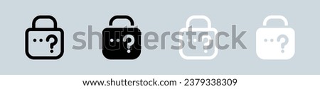 Forget icon set in black and white. Password signs vector illustration.