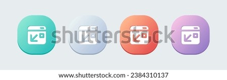 Minimize solid icon in flat design style. Screen size signs vector illustration.
