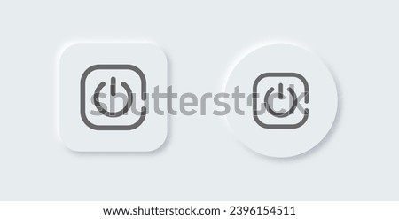 Activate line icon in neomorphic design style. Power signs vector illustration.