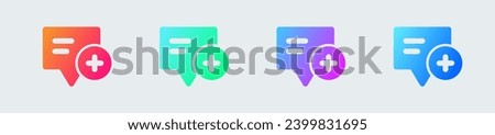 Create message solid icon in gradient colors. Chat signs vector illustration.