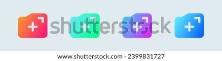 New folder solid icon in gradient colors. File signs vector illustration.