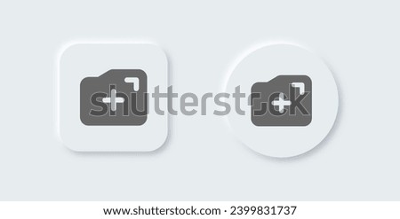 New folder solid icon in neomorphic design style. File signs vector illustration.