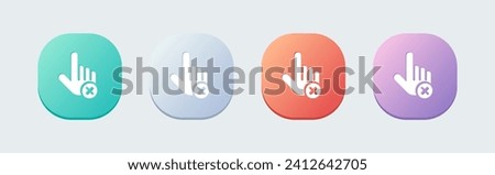 Do not touch solid icon in flat design style. Stop signs vector illustration