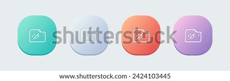 Hidden folder line icon in flat design style. Private signs vector illustration.