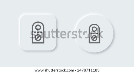 Do not disturb line icon in neomorphic design style. Private signs vector illustration.