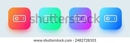 Project line icon in square gradient colors. Multimedia signs vector illustration.