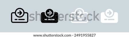 Login icon set in black and white. Sign in symbol vector illustration.