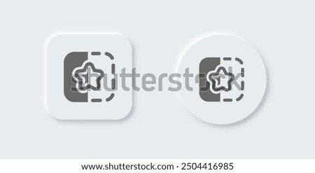 Favourite solid icon in neomorphic design style. Star signs vector illustration.