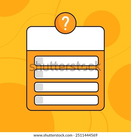 Quiz banner template. Question mark copy space background.