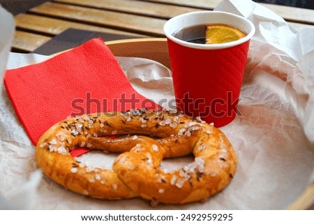 Similar – Image, Stock Photo Hot mulled wine at the Christmas market