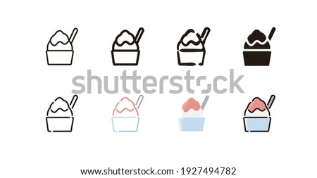 Shaved Ice Icon Set (8 different style vector icon set)