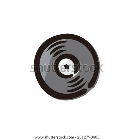 Vinyl record - Hip Hop icon (Hand draw color version)