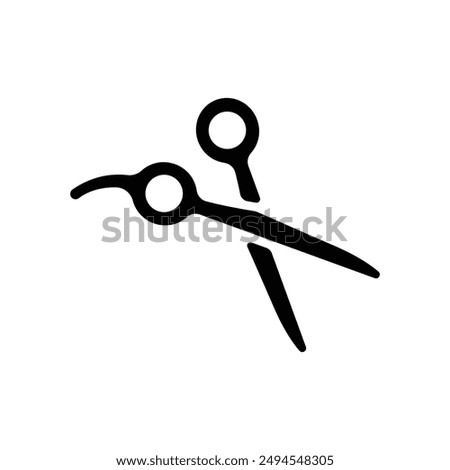 Barber scissors icon. Flat silhouette version.