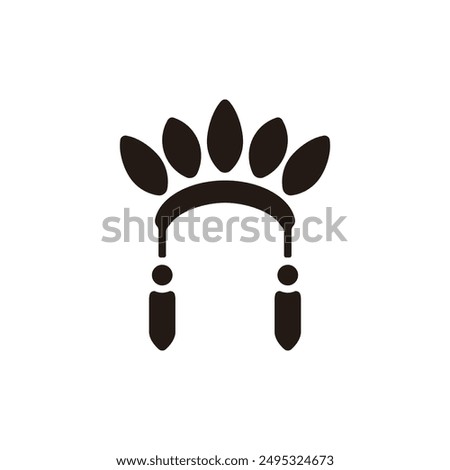 Headdress icon. Flat silhouette version.