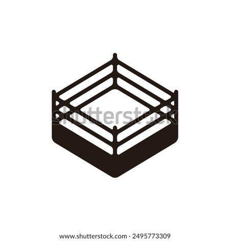 Boxing ring icon. Flat silhouette version.