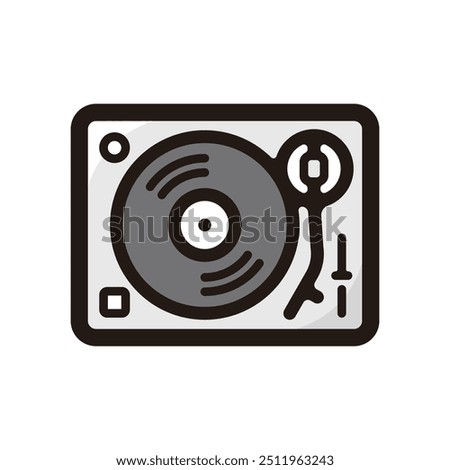 Turntable outline icon for graphic design, apps and websites