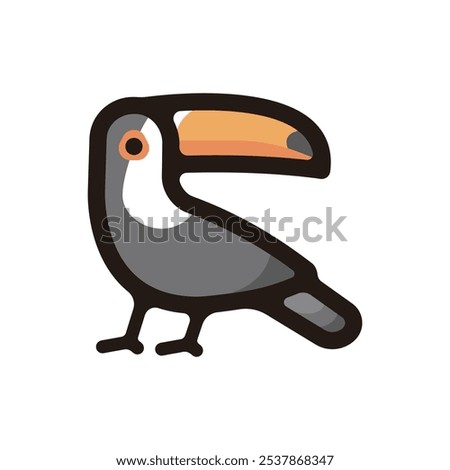 Toucan outline icon for graphic design, apps and websites