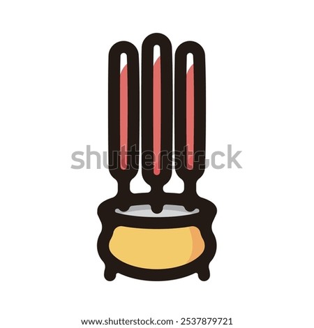 Red incense sticks outline icon for graphic design, apps and websites