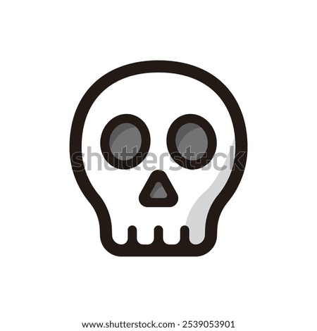 Skull outline icon for graphic design, apps and websites