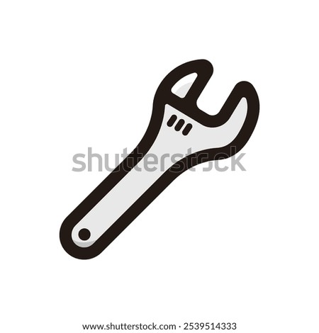 Adjustable spanner outline icon for graphic design, apps and websites