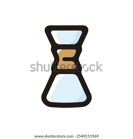 Pour over coffee maker outline icon for graphic design, apps and websites