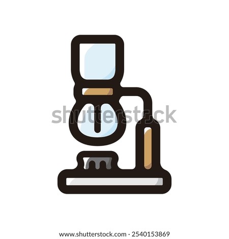 Vacuum coffee maker outline icon for graphic design, apps and websites