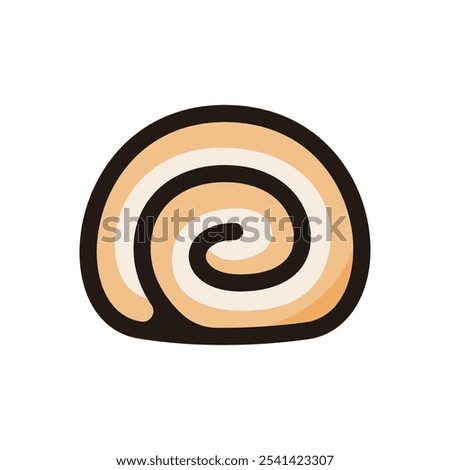 Roll cake outline icon for graphic design, apps and websites