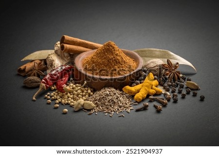 Image, Stock Photo Garam masala in glass jar