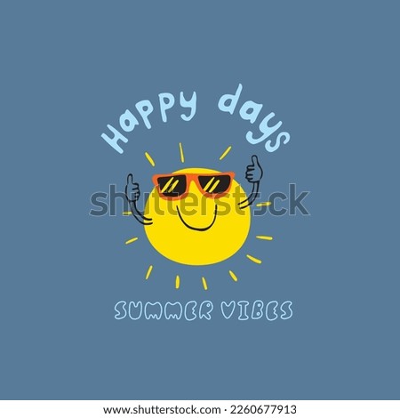 cute sun suitable for summer or vacation graphics