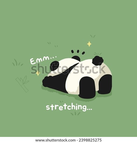 Stretching Panda vector for kidswear