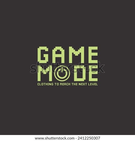 Game Mode Typography in Pixel Style Vector