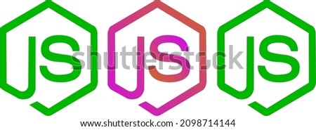 javascript logo in different colours and shades j circling s around