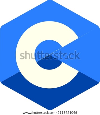C language logo simple and colours used blue combinations programming language