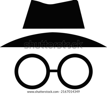 incognito mode symbol vector art made with simple flat theme and black colour browser privacy