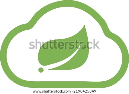 java spring boot vector art with cloud in it leaf and technology for micro services design