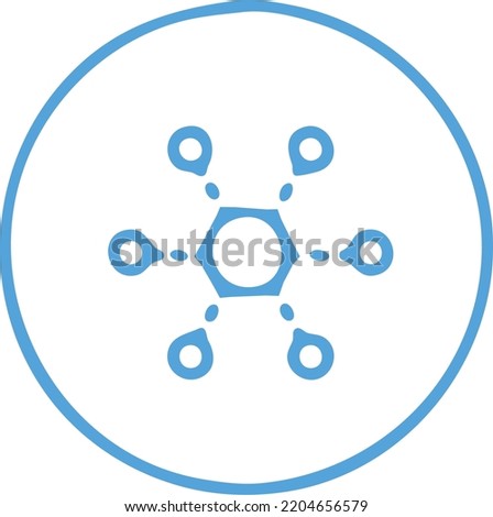 micro services vector with a thematic representation of blue circles being connected