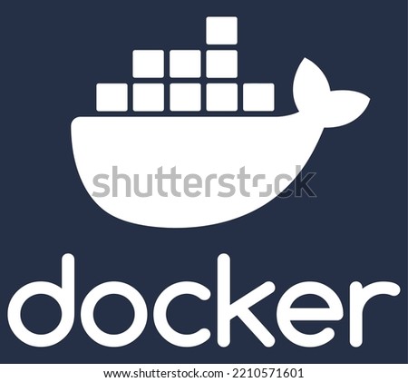 docker containers vector art for logo made with simple lines and curves