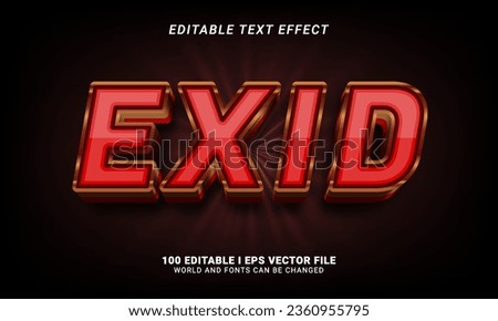 exid 3d style text effect vector