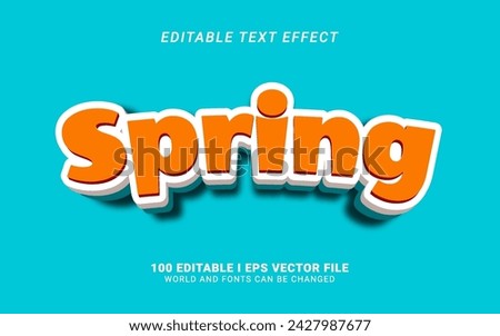 spring editable text effect vector