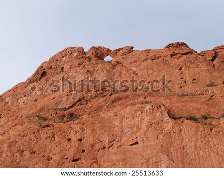 Beautiful red rocks at Garden of the Gods in Colorado Springs, Colorado.  This formation is called Kissing Camels.