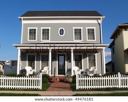 New Two Story Vinyl Home Built To Look Like An Old Historical House ...