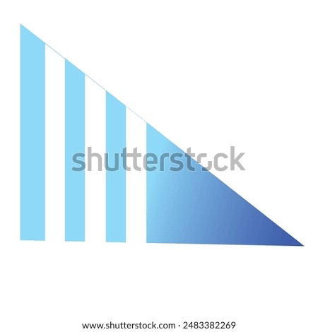 Right triangle logo design in blue gradient blend mode